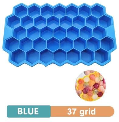 Uplift Picks Large Silicone Ice Cube Tray Giant Square Ice Mold For Drinks blue 37 Grids