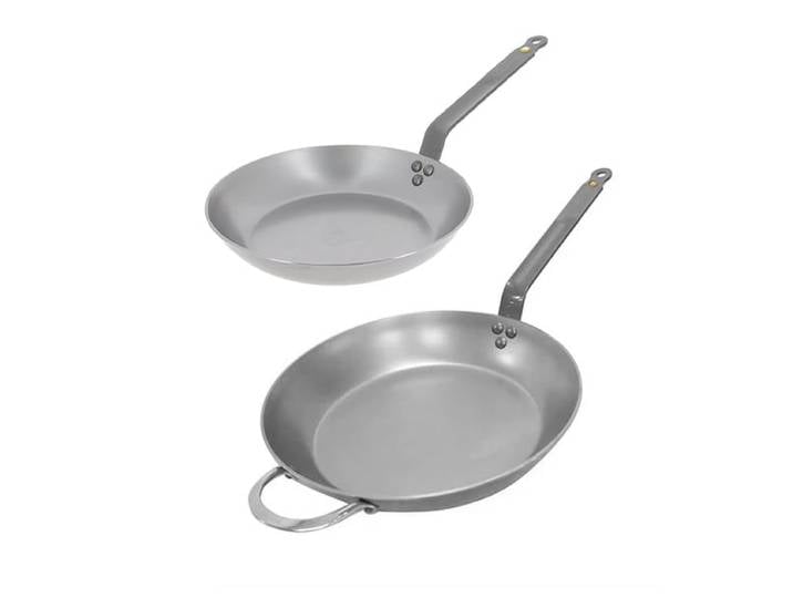 Lot 2 poêles acier Minéral B 24 et 32 cm De Buyer