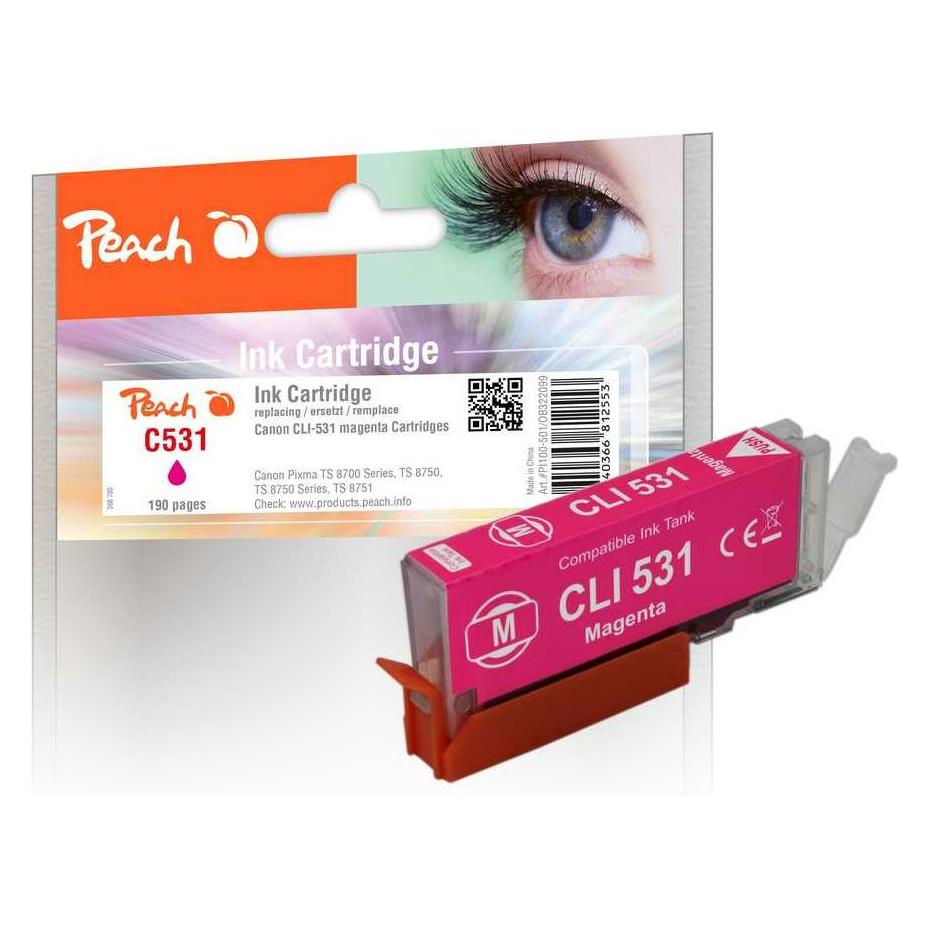 Peach Canon Patrone CLI-531, 6121B002 magenta kompatibel (M) (PI100-501)