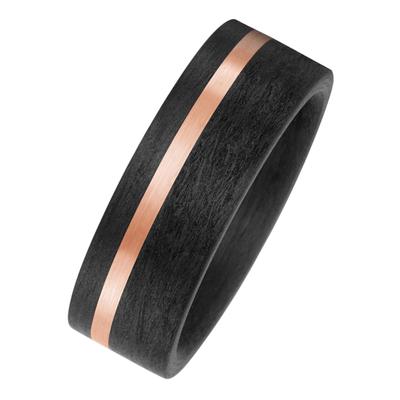 Fingerring JOBO Gr. 60, rosa (roségold 585), Fingerringe, Damen, 60, Carbon Roségold 585, Carbon, Roségold 585, Fingerring, Carbon und 585 Roségold matt Partnerring bicolor