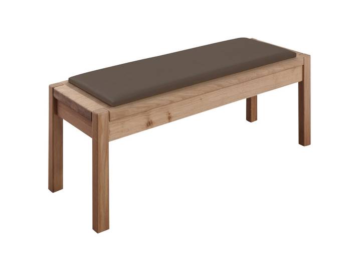 Linea Natura Bettbank, Braun, Eiche Bianco, Holz, Eiche, massiv, 120x46.3x40 cm, Made in Germany, DIN EN ISO 9001, abwischbar, Wohnzimmer, Hocker, Sitzhocker
