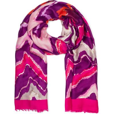 Schal STYLEBREAKER "Leichter Schal mit Zick-Zack Muster", Damen, pink (pink, violett), Obermaterial: 100% Viskose CV., Modisch, Modetücher Schal