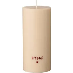 IB Laursen Stumpenkerze mit Hygge Aufschrift, Höhe 15, Ø 6.8 cm