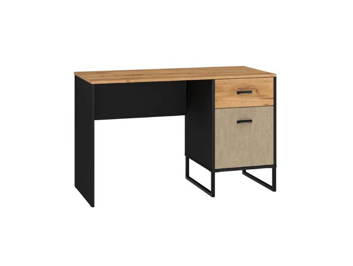 Bureau 1 porte 1 tiroir Zoran Noir et Bois
