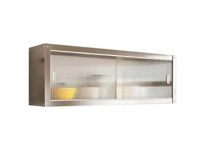 WXXZCE Hängeschrank Küche aus Edelstahl 304, Oberschrank Küche Mit Acryltür, Wasser, Rost und Staubfest, Tragfähigkeit 50 Kg(90x35x40cm/35x14x16in)