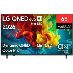 LG QNED-Fernseher "65QNED82B6B", Energieeffizienz: F (A-G), bunt (schwarz), 65 ′′, Fernseher