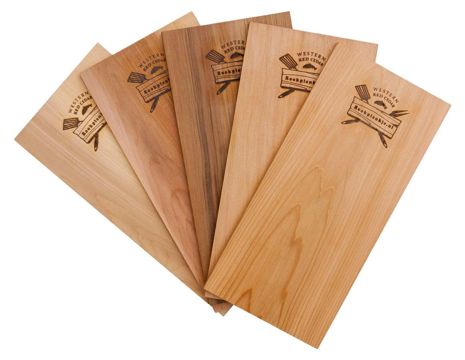 Set van 5 rookplankjes van Western Red Cedar