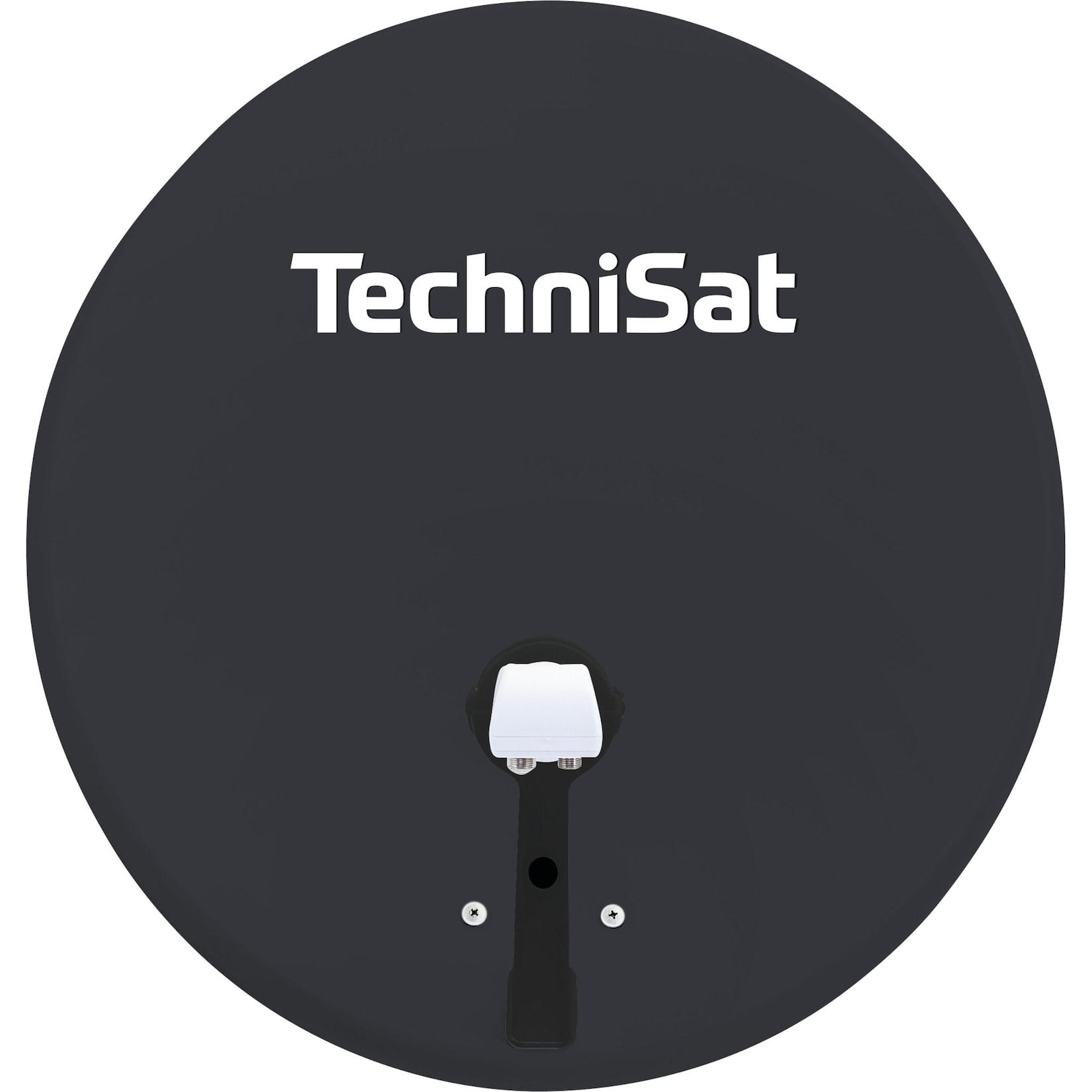 TechniSat TECHNITENNE 60 60 cm Satelliten-Schüssel mit Twin-LNB lichtgrau anthrazit
