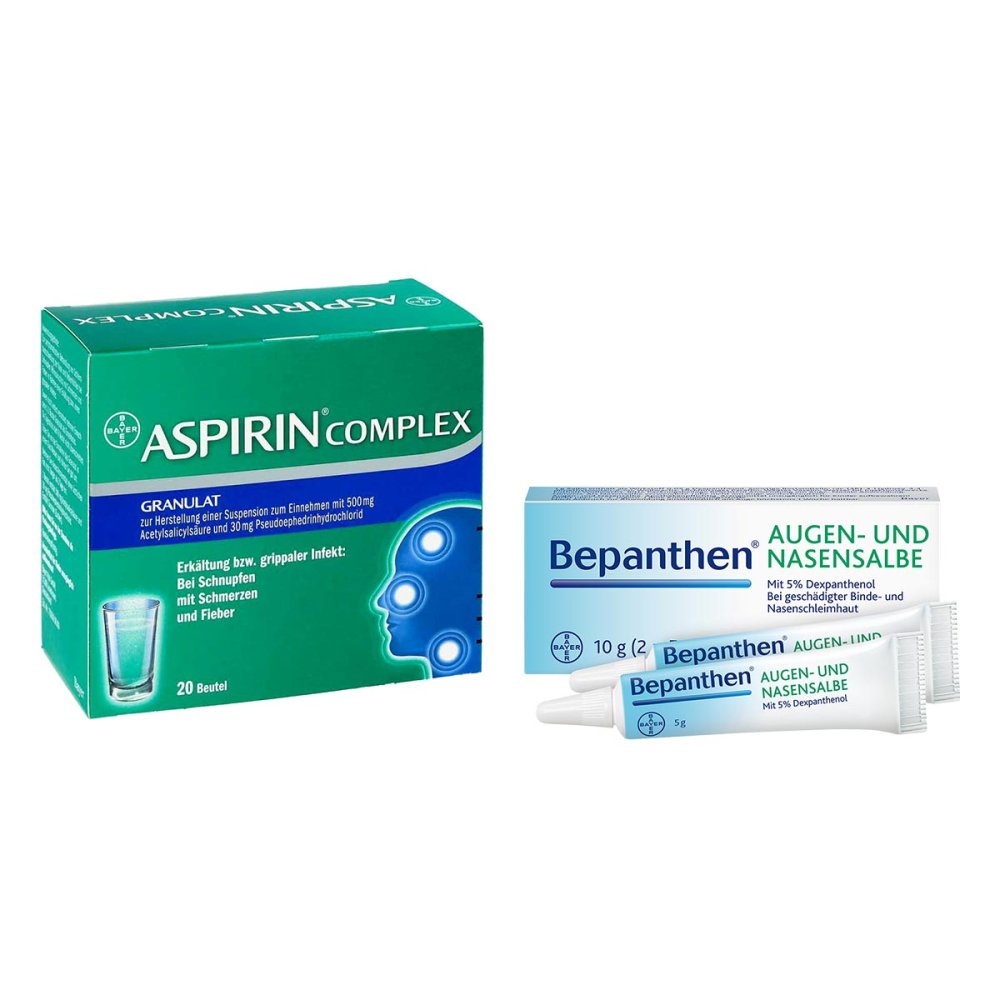 Bayer Vital GmbH Erkältungs-Pflege-Set: Aspirin Complex + Bepanthen Augen- und Na 08102012