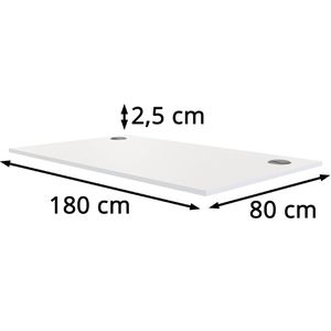 Fellowes Tischplatte 9870201, rechteckig, 180 x 80cm, weiß