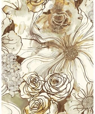 Harry & Grace Ink Rose Peel and Stick Wallpaper