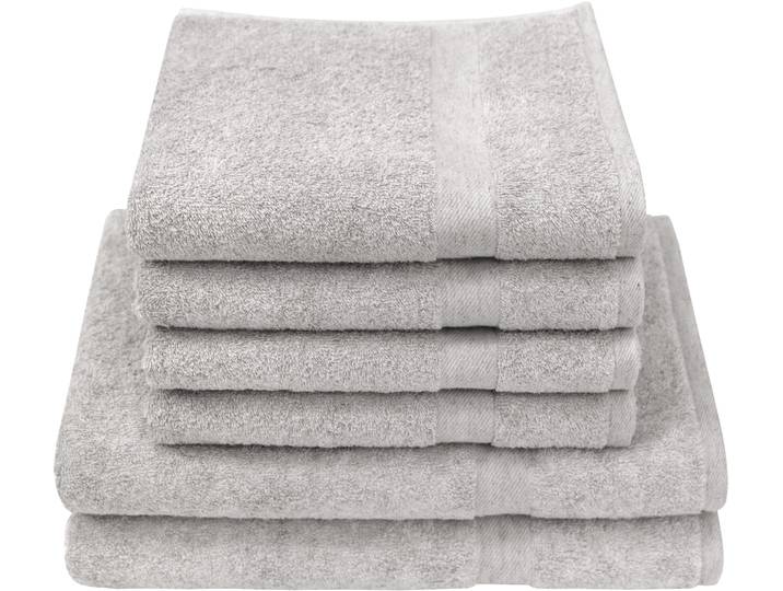 Handtuch Set DYCKHOFF Deep Harmony Comfort , silber, 6 Stk., Frottier, Frottier, Obermaterial: 85% Baumwolle, 15% Hanf, Handtuch-Sets, Handtuch Set, 15% Hanf;4 Handtücher (50x100cm), 2 Duschtuch (70x140cm)