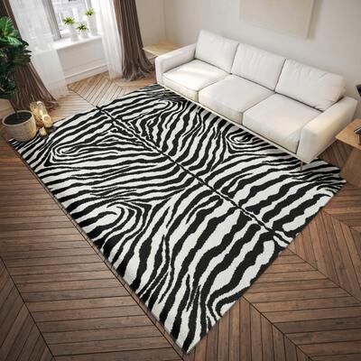 Addison Rugs Addison Indoor/ Outdoor Safari Zebra Animal Print Washable Area Rug