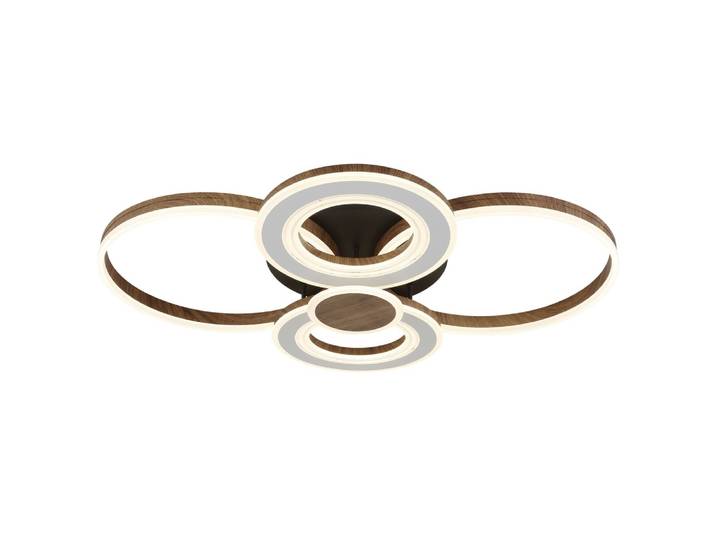 Design plafondlamp Mara zwart met houtlook Globo - 62380446