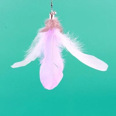 Uplift Picks Colorful Feather Bell Suction Cup Interactive Cat Wand Toy c