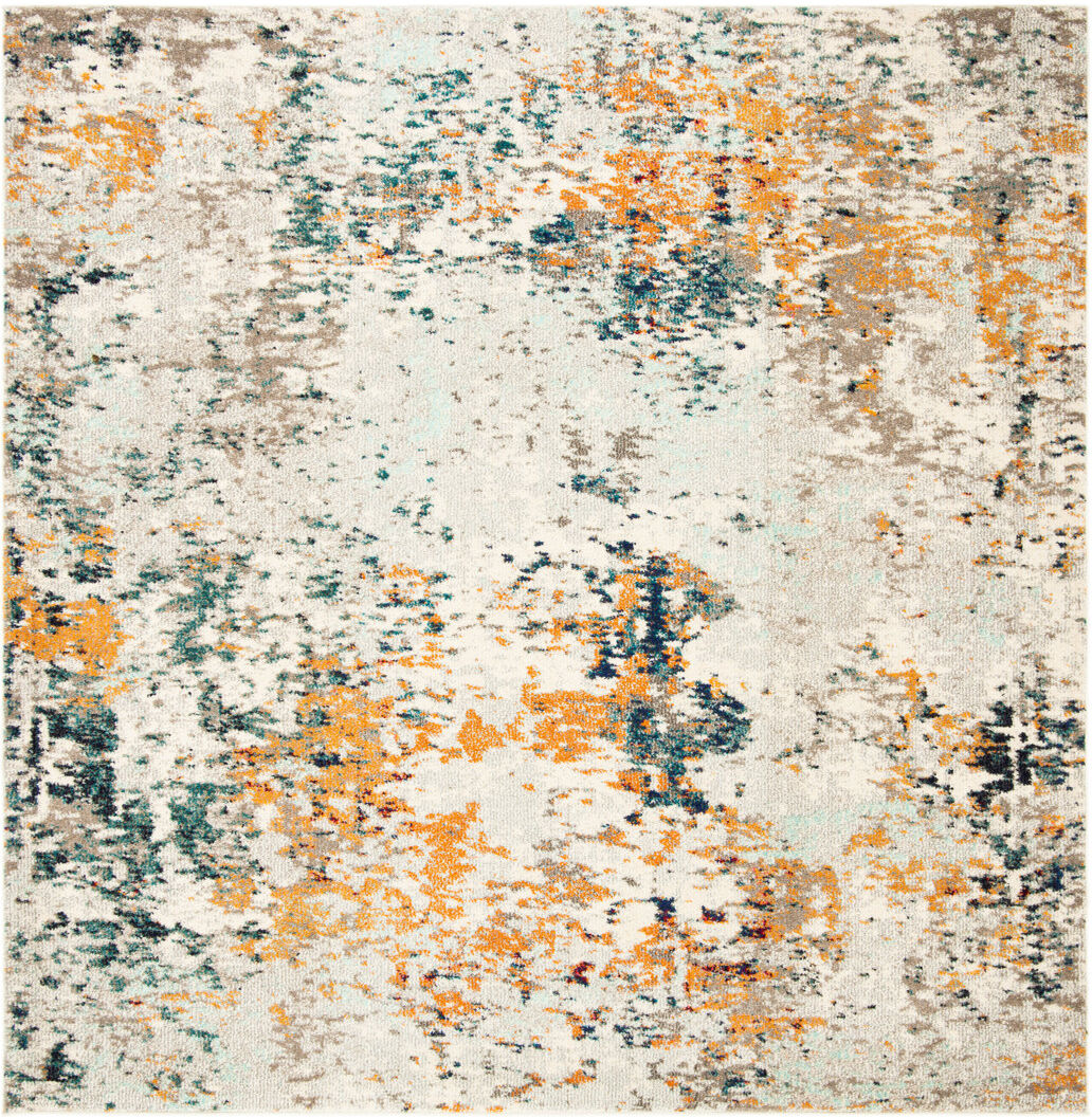 Rio Encinal Abstract Area Rug Beige Square 122cm