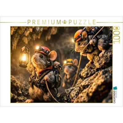 CALVENDO Puzzle Höhlen-Expedition der drei mutigen Abenteuermäuse | 1000 Teile Lege-Größe 64x48cm Foto-Puzzle für glückliche Stunden
