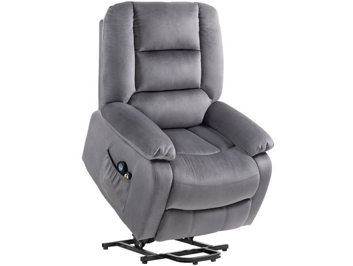 Homcom Elektrischer-Aufstehsessel Polyester Schaumstoff Dunkelgrau, Textil, Füllung: Schaumstoff,Schaumstoff, 90x110x93 cm, Wohnzimmer, Sessel
