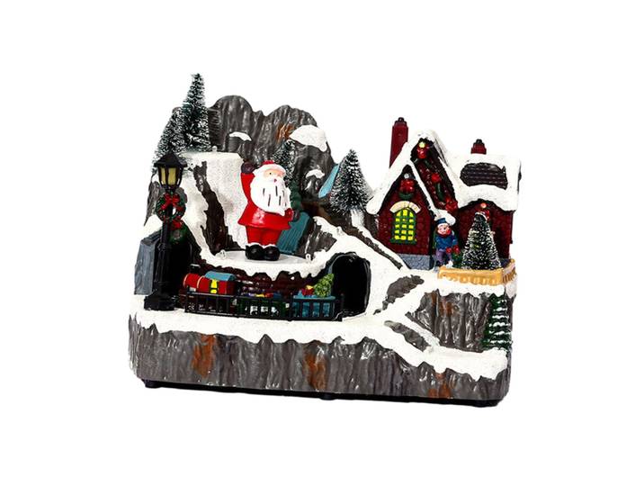 Maison de musique Shoous pour Noël, scène de maison, ornement de cabine, décoration de table, salon, maison de village de neige de Noël, cadeau d'anniversaire