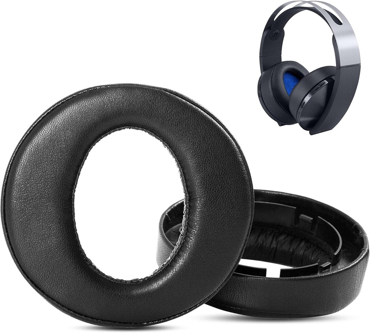 Vervangingsoorkussens compatibel met Sony PS4 Platinum Wireless hoofdtelefoon van premium proteïneleer en geheugenschuim