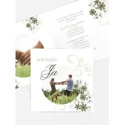 Hochzeitseinladung selbst gestalten mit Spruch und Fotos im Onlinedesigner bei Meine-Kartenmanufaktur.de