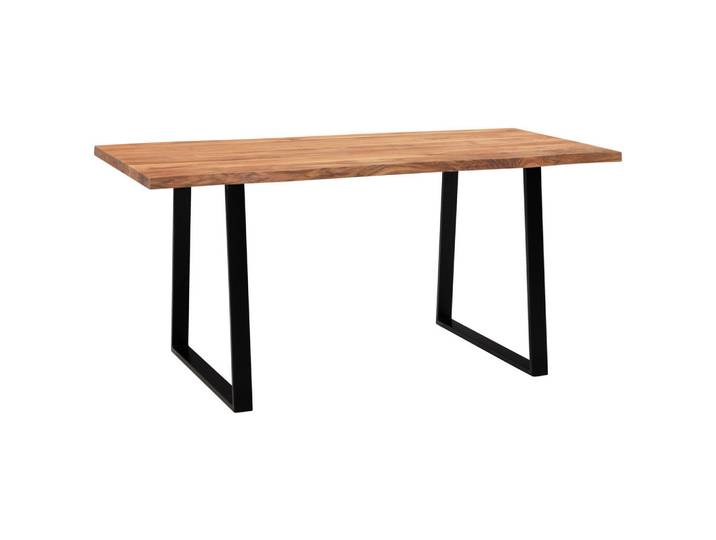 Mid.you Esstisch, Akaziefarben, Holz, Akazie, massiv, rechteckig, Kufe, 80x76x140 cm, Esszimmer, Esstische, Holztisch, Massivholztische