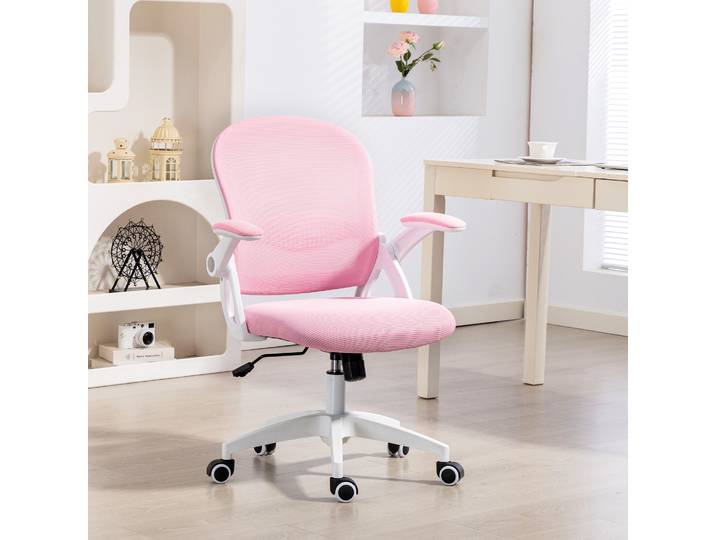 Vinsetto Chaise Bureau Ergonomique Maille Réglable Rose