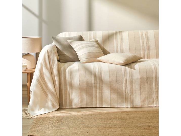 Plaid jeté multicolore coton tissage artisanal - Blancheporte