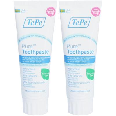 Tepe Pure Toothpaste unflavoured 2x 2x75 ml Zahnpasta