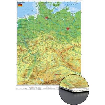 Deutschland physisch zum Pinnen auf Wabenplatte, Sonstige von Heinrich Stiefel, Stiefel Eurocart