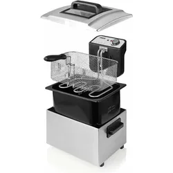 Princess Fritteuse 5 l 3270 W Antihaftbeschichtung, Überhitzungsschutz Silber, Fritteuse, Silber