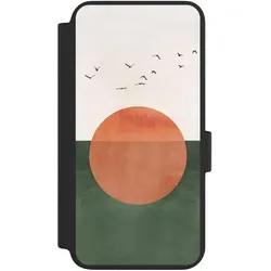 Nivocase Klapphülle für Samsung Galaxy S23 Handyhülle aus Kunst Leder NIVOflip schwarz Sonnenschein (Samsung Galaxy S23), Smartphone Hülle, Schwarz