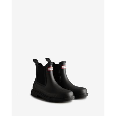 Gummistiefel HUNTER "CHELSEA COMMANDO BOOT", Damen, Gr. 37, schwarz, Synthetik, Schuhe Gummistiefel, wasserdicht