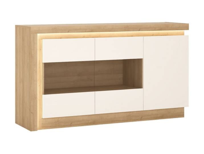 Sideboard Lyon Riviera Eiche-Optik Weiß Hochglanz
