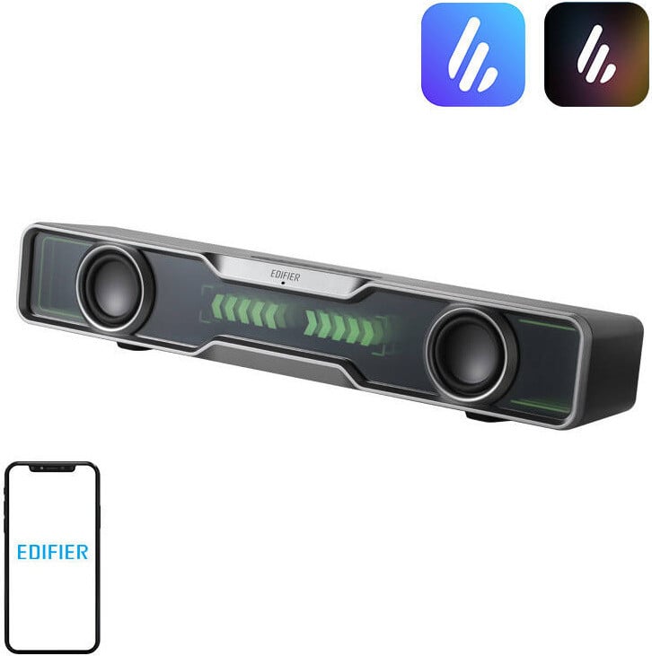 Edifier QS30 PC-luidspreker met Bluetooth en lichteffecten, Zwart
