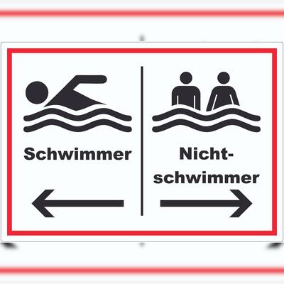 HB-Druck Schwimmer Nichtschwimmer Aufkleber A6 (105x148mm)