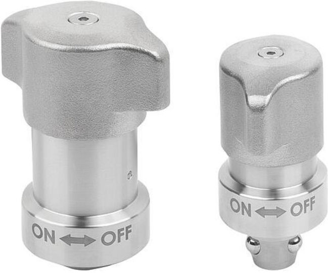 KIPP Goupille à bille lourde D16 H52 acier inoxydable brut axe acier (K2329.11218)