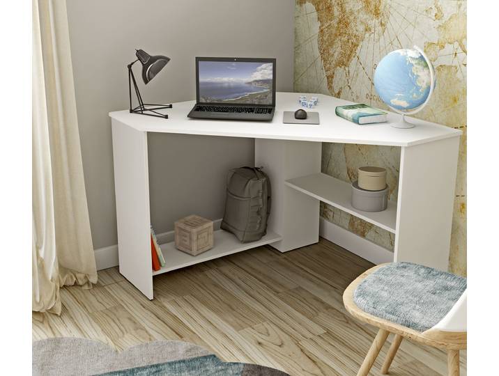 Schreibtisch HOME AFFAIRE RINO , weiss (weiß, weiß, weiß), B:80cm H:73cm T:80cm, Tische, Schreibtisch, Breite 80 cm, Eckschreibtisch im modernen Design