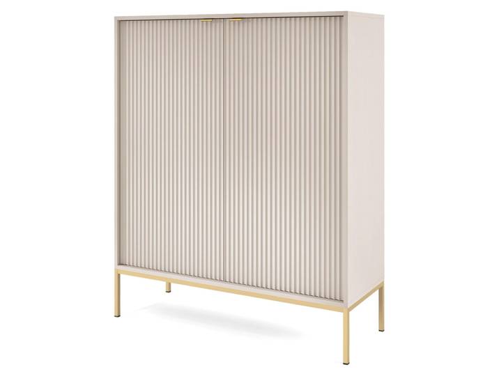 Selsey VELLORE - Buffet 2 portes\, Gris avec structure dorée\, 104 cm