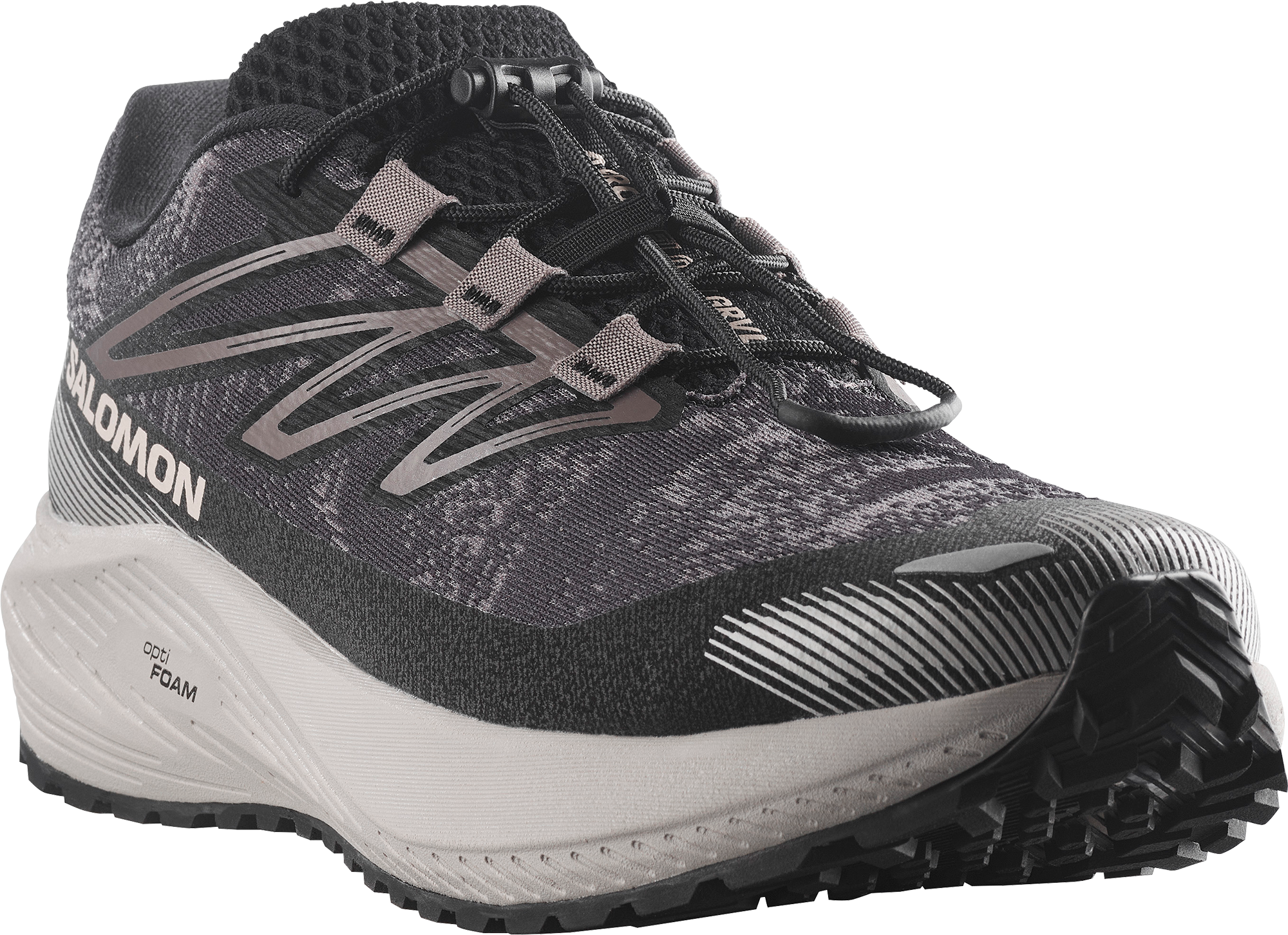 Laufschuh SALOMON "AERO FLOW GRVL", Herren, Gr. 43, grau (schwarz gull gray, paloma, schwarz), Synthetik, Textil, Schuhe Laufschuh, für Gravel Running schwarz gull gray, paloma, schwarz 43