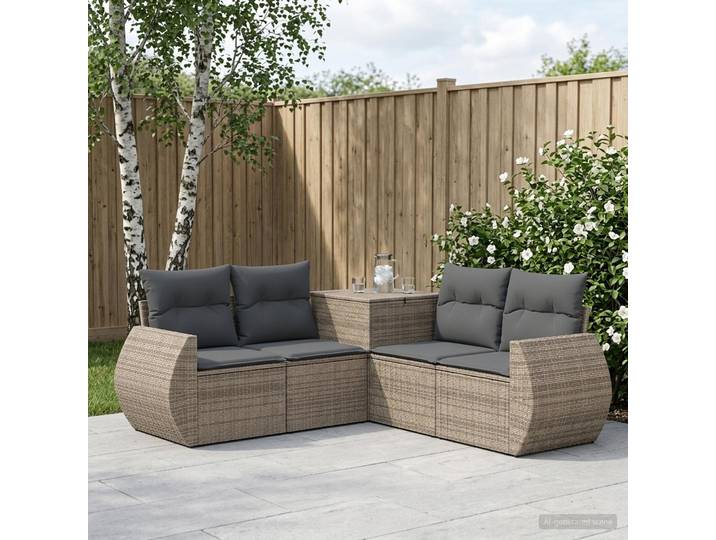 vidaXL Sofa Set 5 stk. Grau und Dunkelgrau 188 x 188 x 85 cm