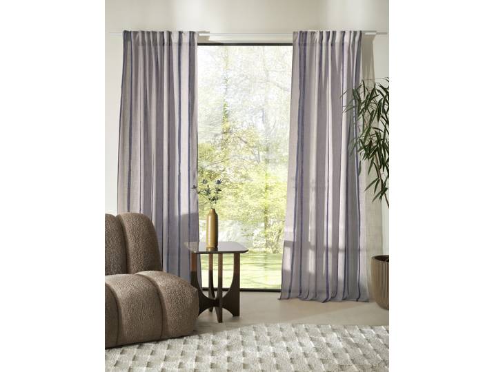 Gardine Zayla , grau (beige), B:135cm H:225cm, Polyester, LEGER HOME BY LENA GERCKE, Gardinen, Gardine, Leinenoptik, Vielseitiges Multifunktionsband, Verschiedene Längen