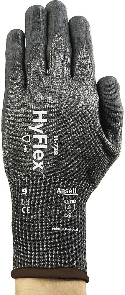 Arbeitshandschuh HyFlex® 11-738, schwarz, 1 Paar, Größe 9 Ansell