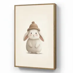 WANDLEUCHTE MIT AKKU Kaninchen - Hut - Ohren - Beige Farbwechsel 70x100 cm Wandlampe
