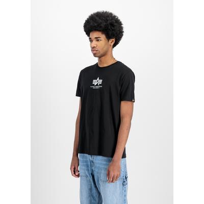 T-Shirt ALPHA INDUSTRIES "Basic ML T-Shirt", Herren, Gr. S, schwarz, Obermaterial: 100% Baumwolle, Shirts T-Shirt