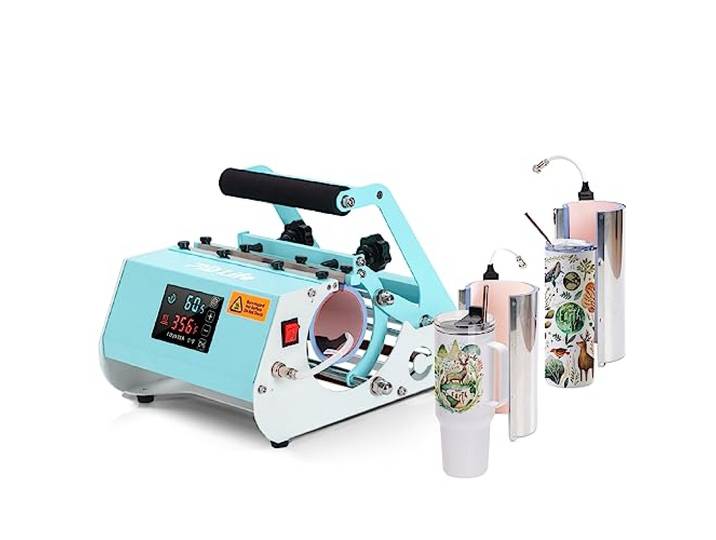 PYD Life 2 in 1 1134g 850.5 g Tumbler Heat Press Machine 110V Mint Green Tassen-Hitzepresse für 1,134 g Sublimationsbecher mit Griff, Sublimationsdruck, gerade Becher, Trinkflaschen, Tassen