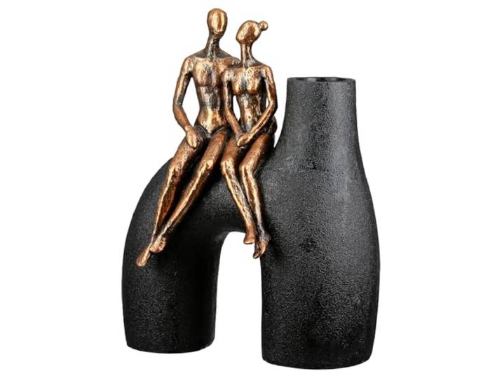 Casablanca Vase Movement - Kunstharz - schwarz - Metallische Optik - Höhe 26cm - Mann - Frau Form
