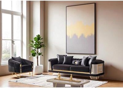 Furnia Norman 2 Pieces Living Room Sets 1 Sofa 2 Chair