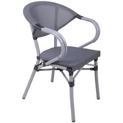 Stapelstuhl 2er Set, grau: Eleganter Outdoor-Komfort für Genießer