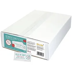 Hellma 400er-Pack einzeln verpackte Desinfektionstücher »Alles im Griff« weiß